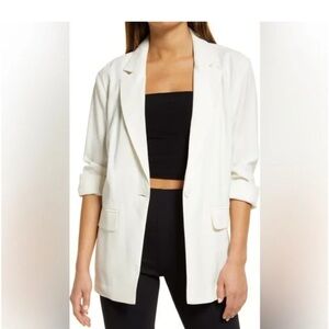 White Open Edit Oversized Blazer